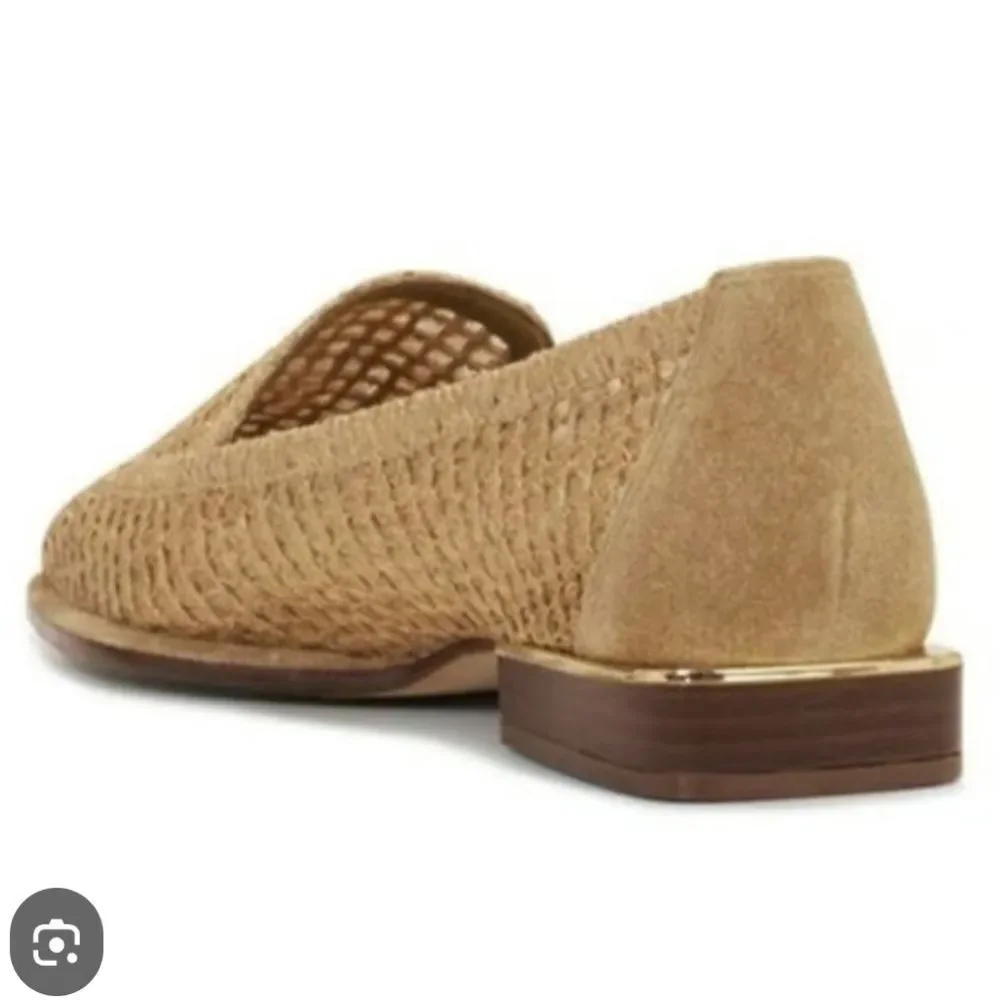 Vince Camuto Woven Tan Slip-On Loafers